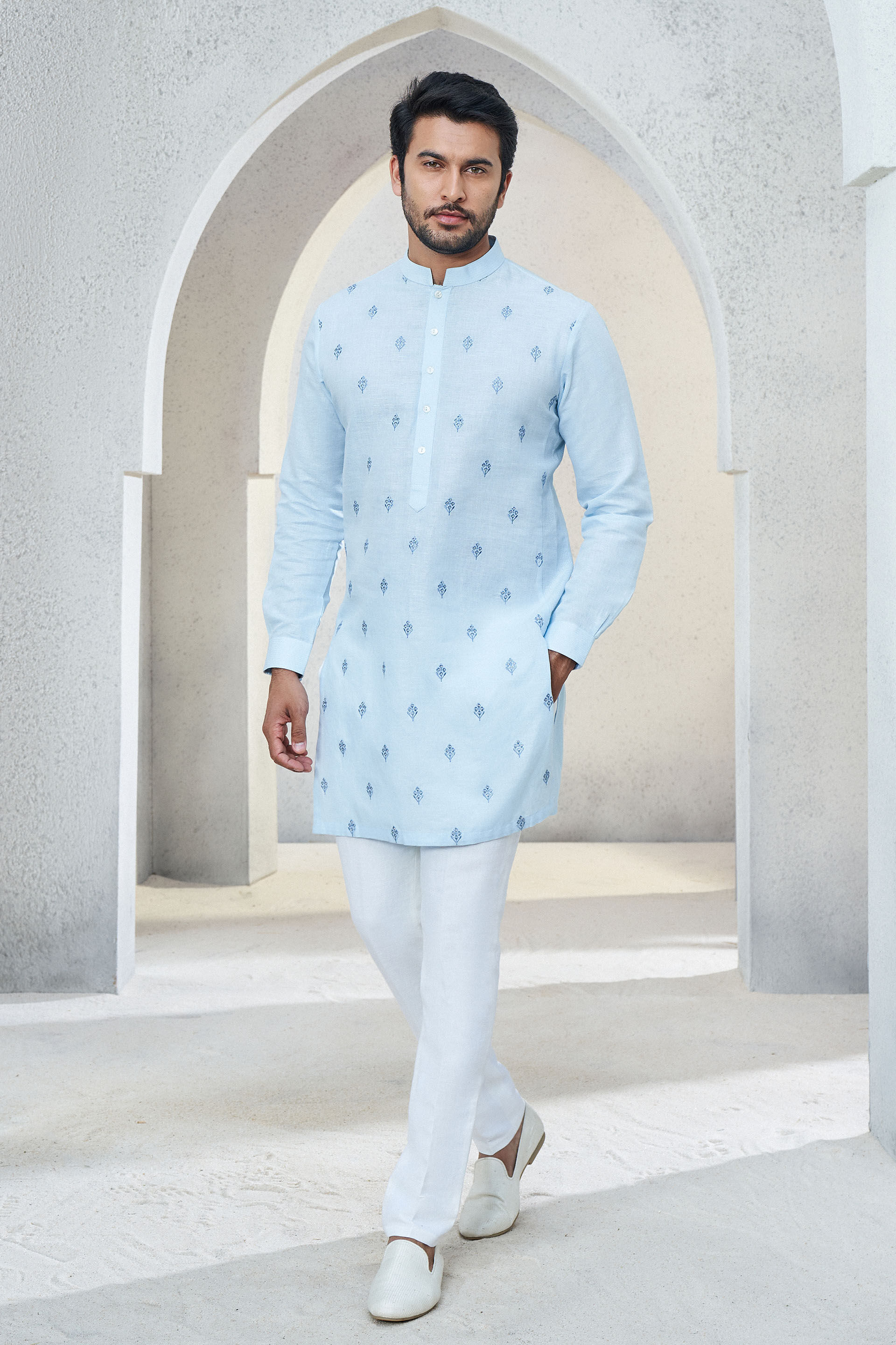 Keshav Kurta - Powder Blue, Powder Blue, image 1